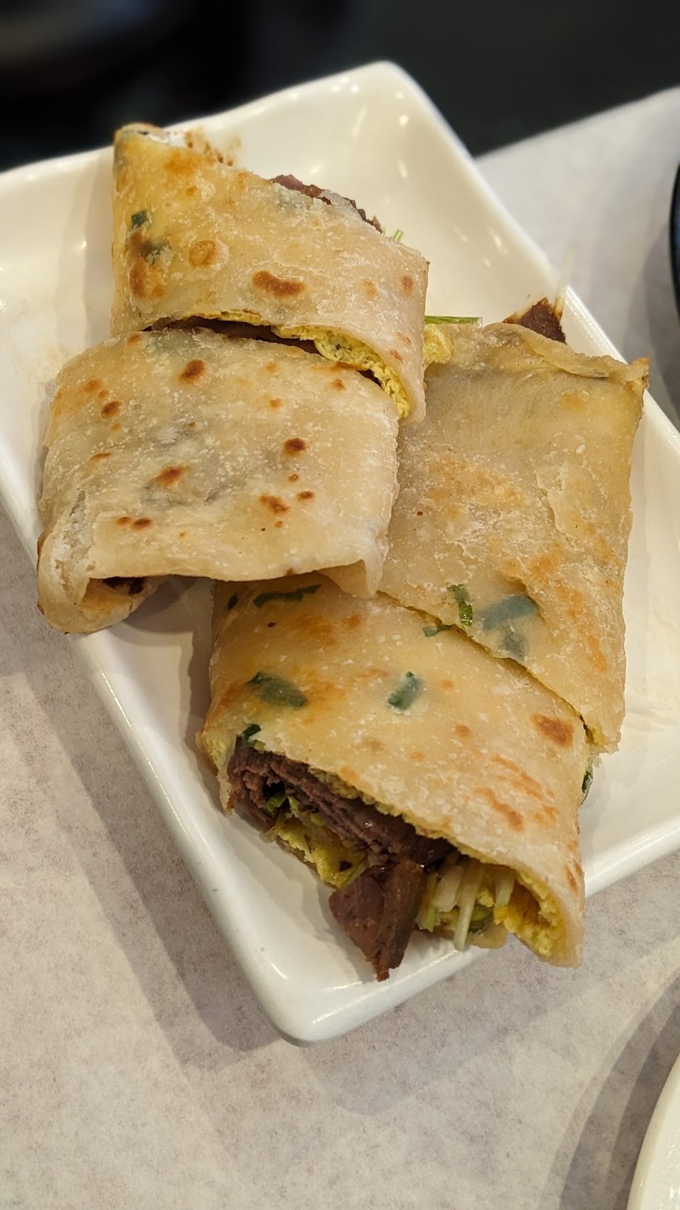 Scallion Pancake with Egg & Sliced Beef