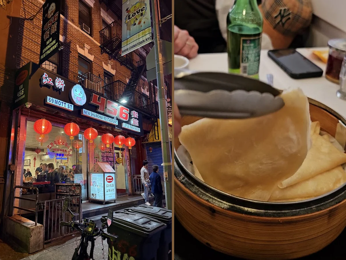 Chinatown dining room with simple tables.