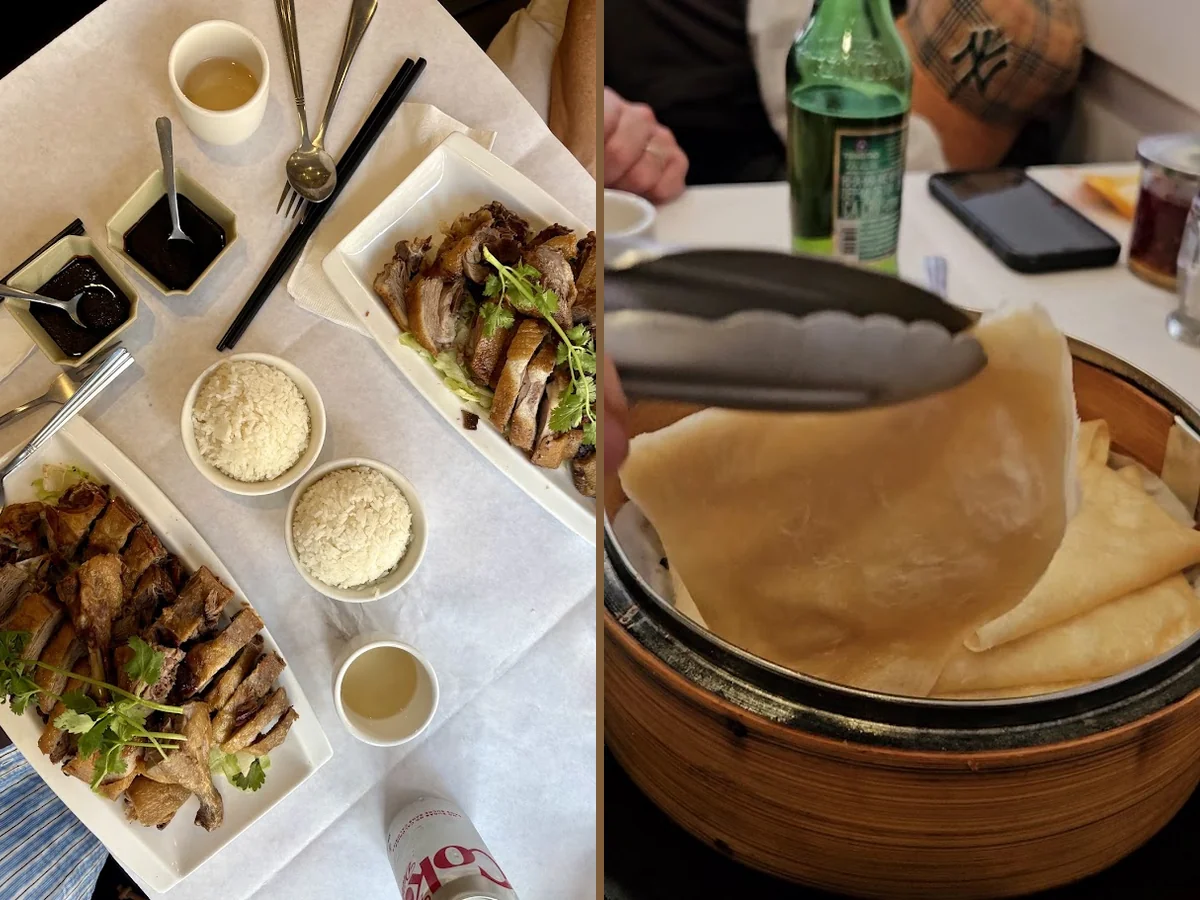Dim sum served in a smart setting.