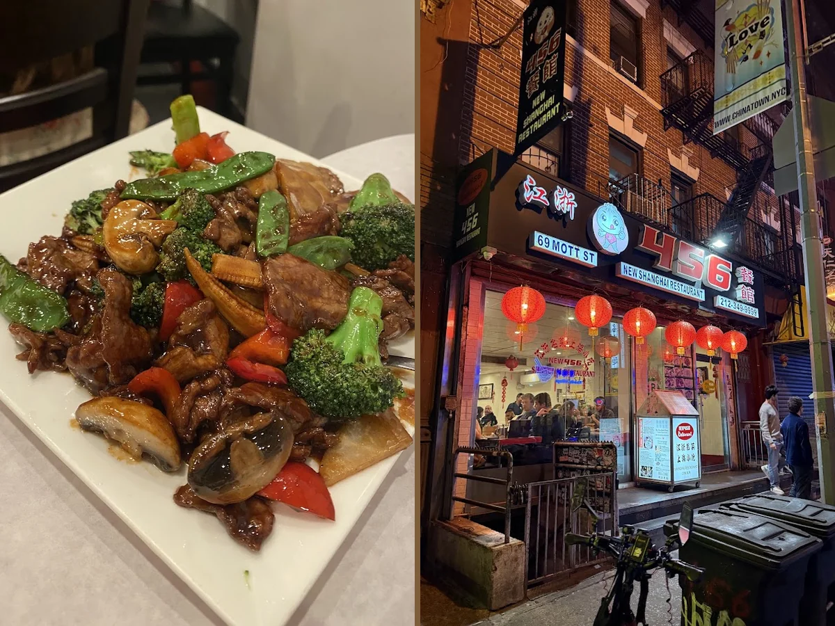 Chinatown dining room with simple tables.